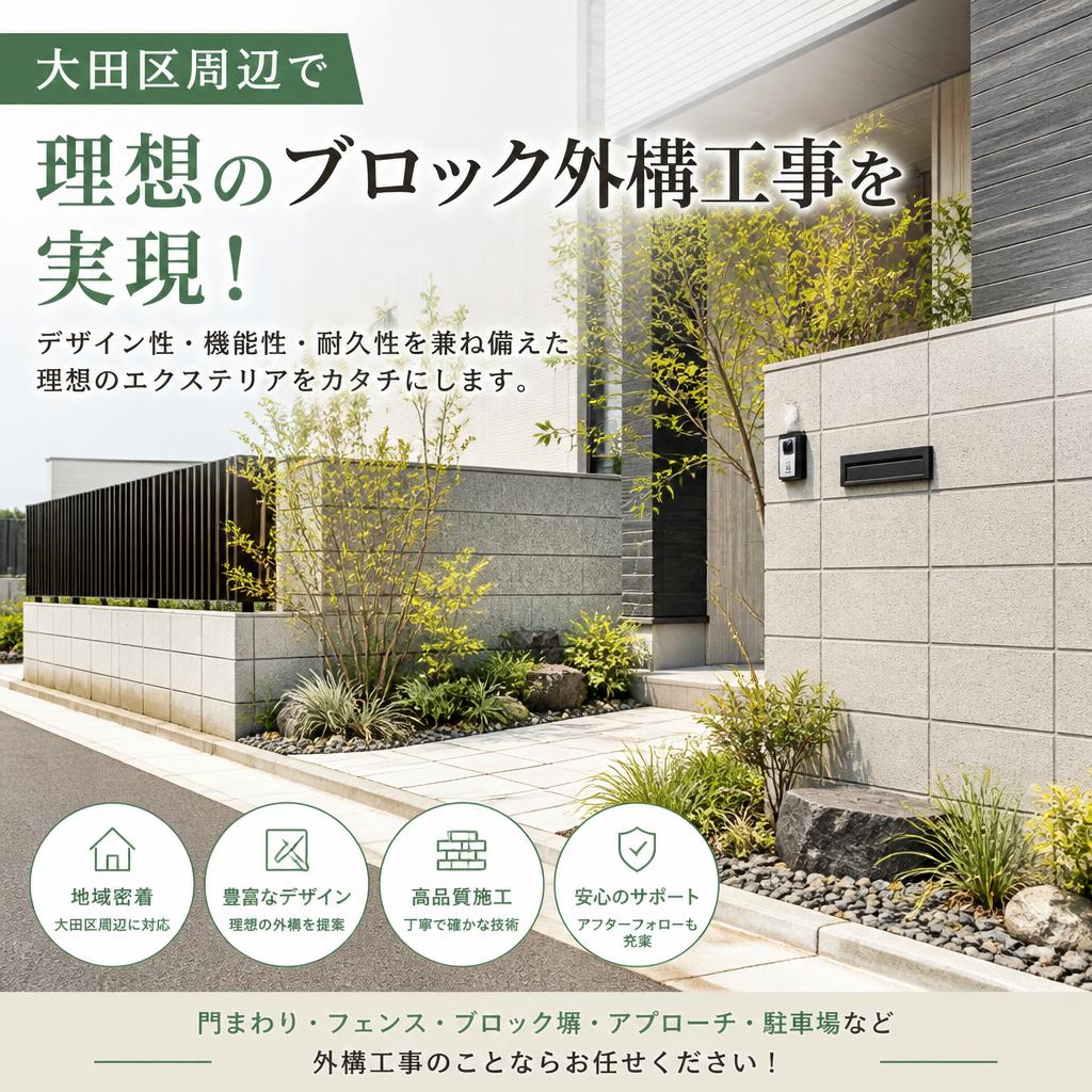 大田区周辺で理想のブロック外構工事を実現！