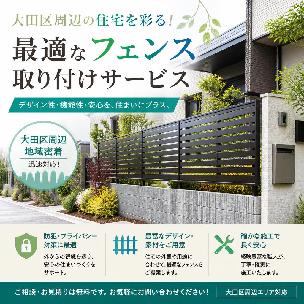 大田区周辺の住宅を彩る！最適なフェンス取り付けサービス