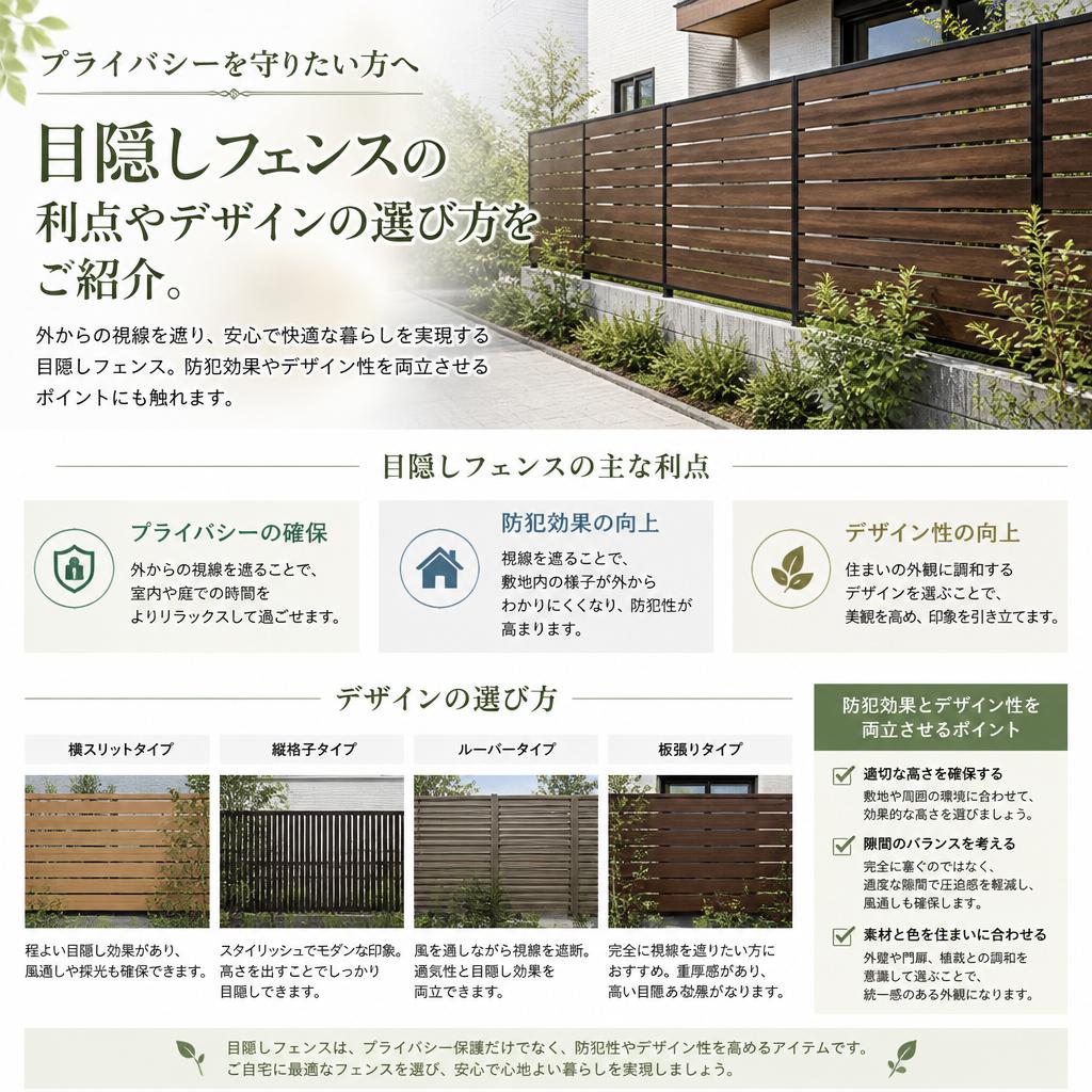 2. おすすめの目隠しフェンス