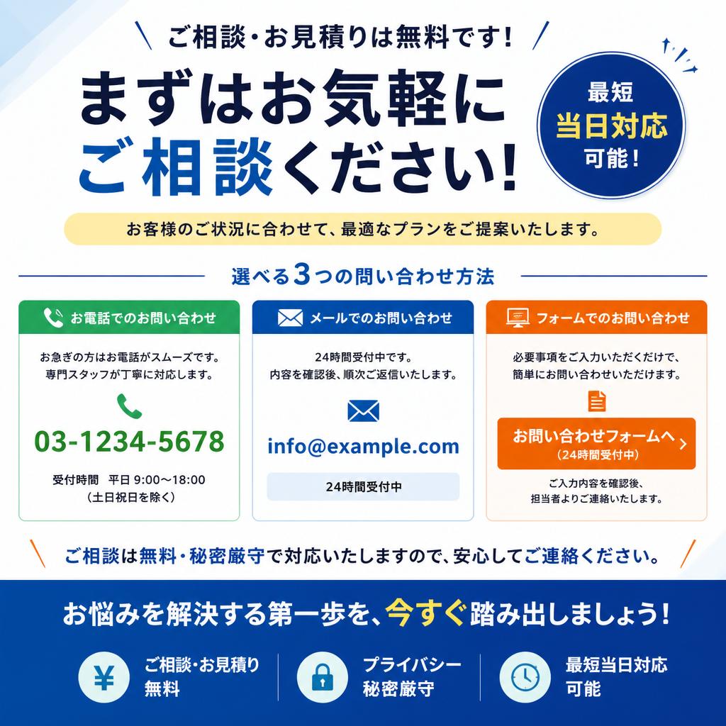 今すぐお問い合わせを！