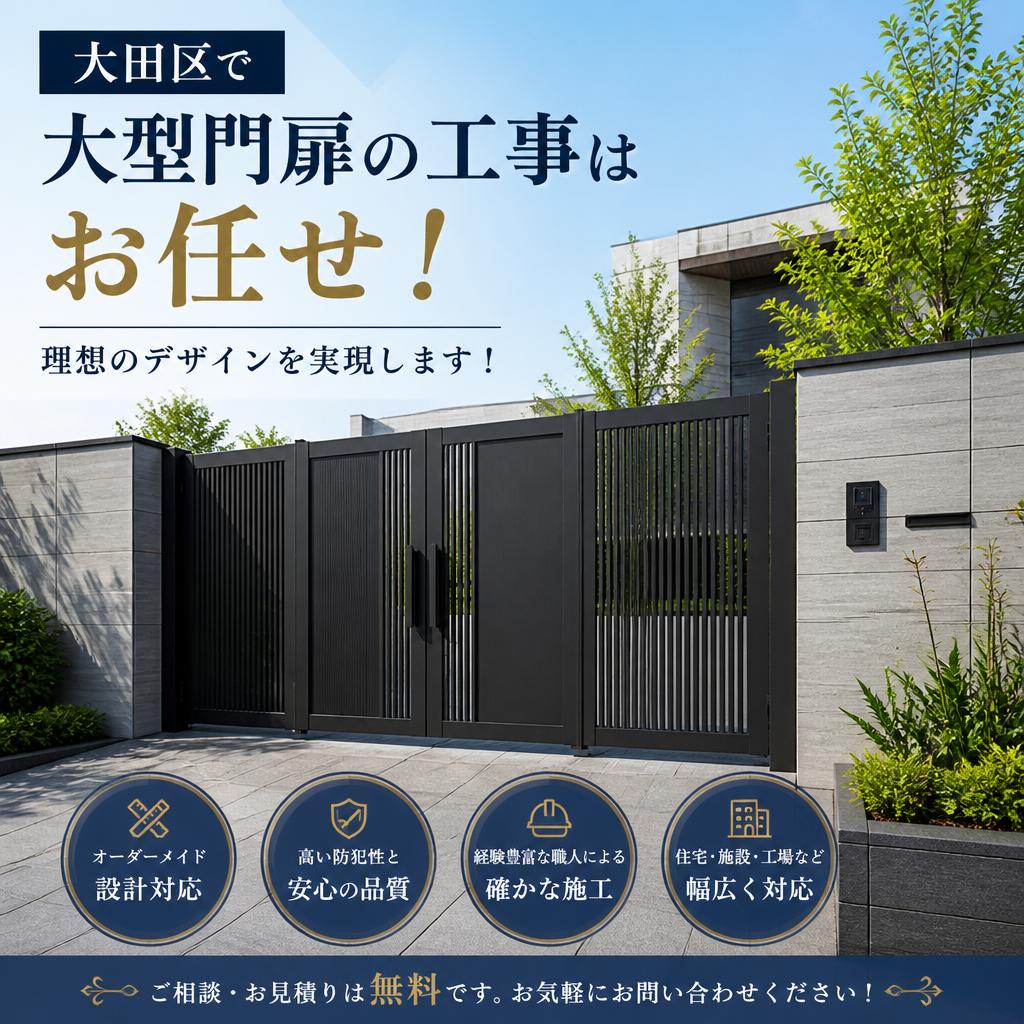 大田区で大型門扉の工事はお任せ！理想のデザインを実現します！