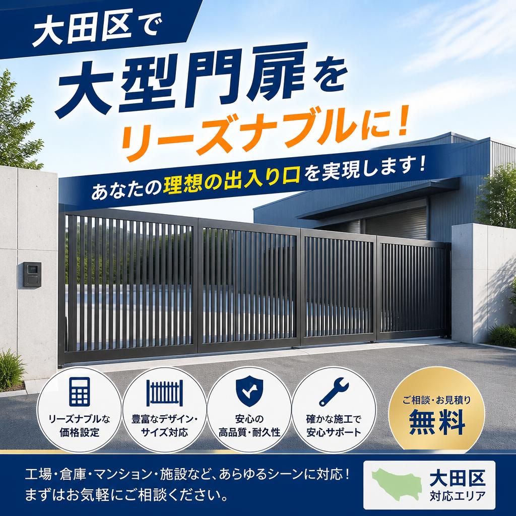 大田区で大型門扉をリーズナブルに！あなたの理想の出入り口を実現します！