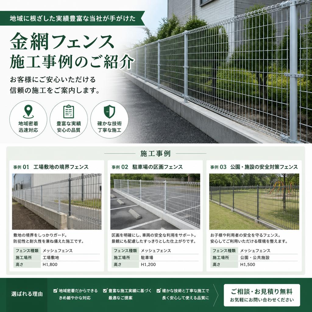 2. 大田区の金網フェンス施工実績